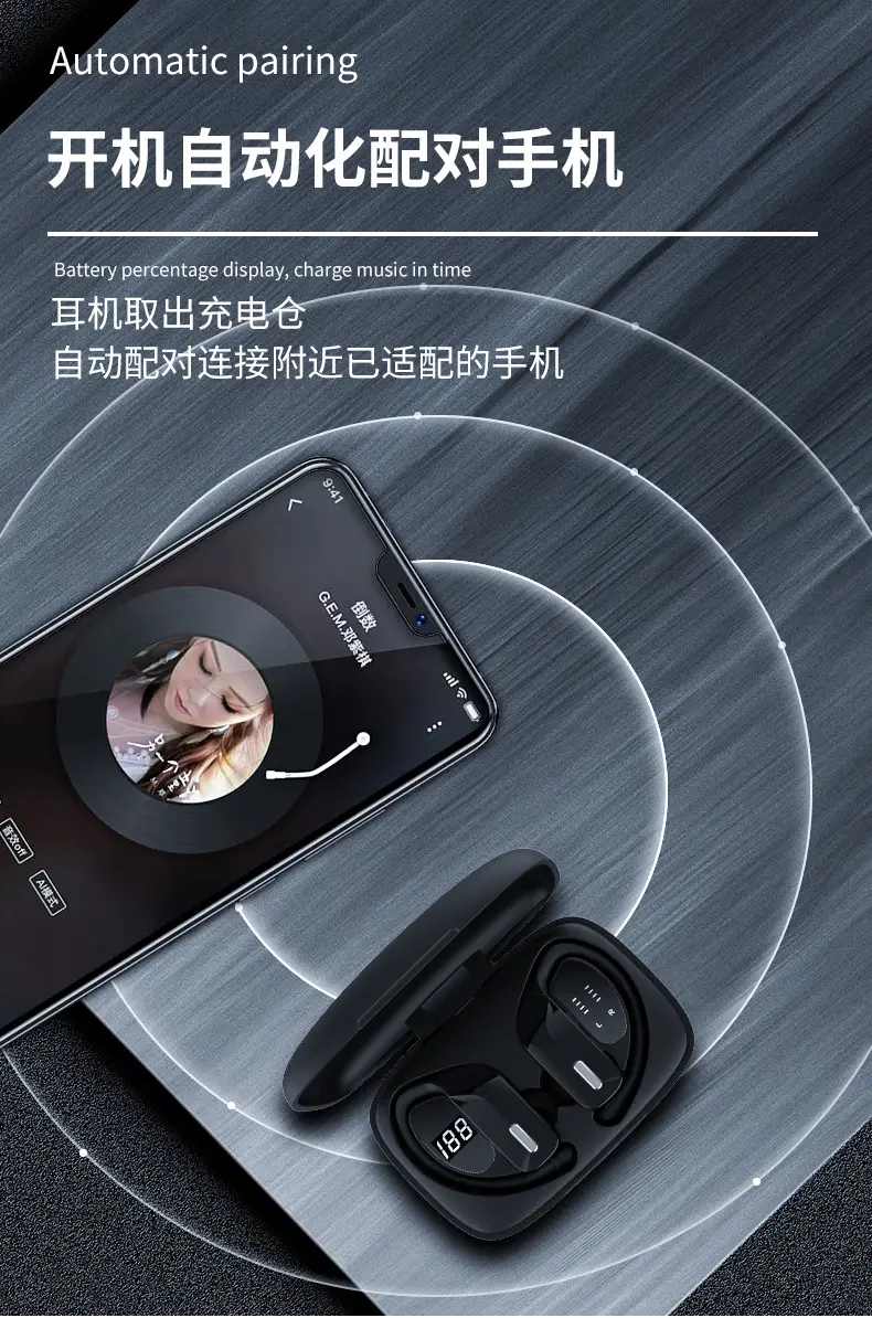 Cross-Border Bluetooth Headset with LED Display & Noise Reduction — feature 13