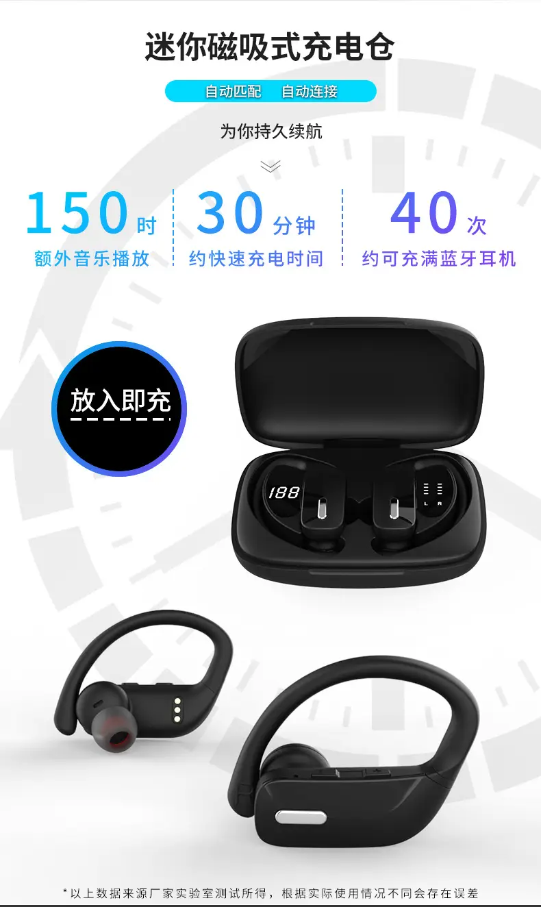 Cross-Border Bluetooth Headset with LED Display & Noise Reduction — feature 7