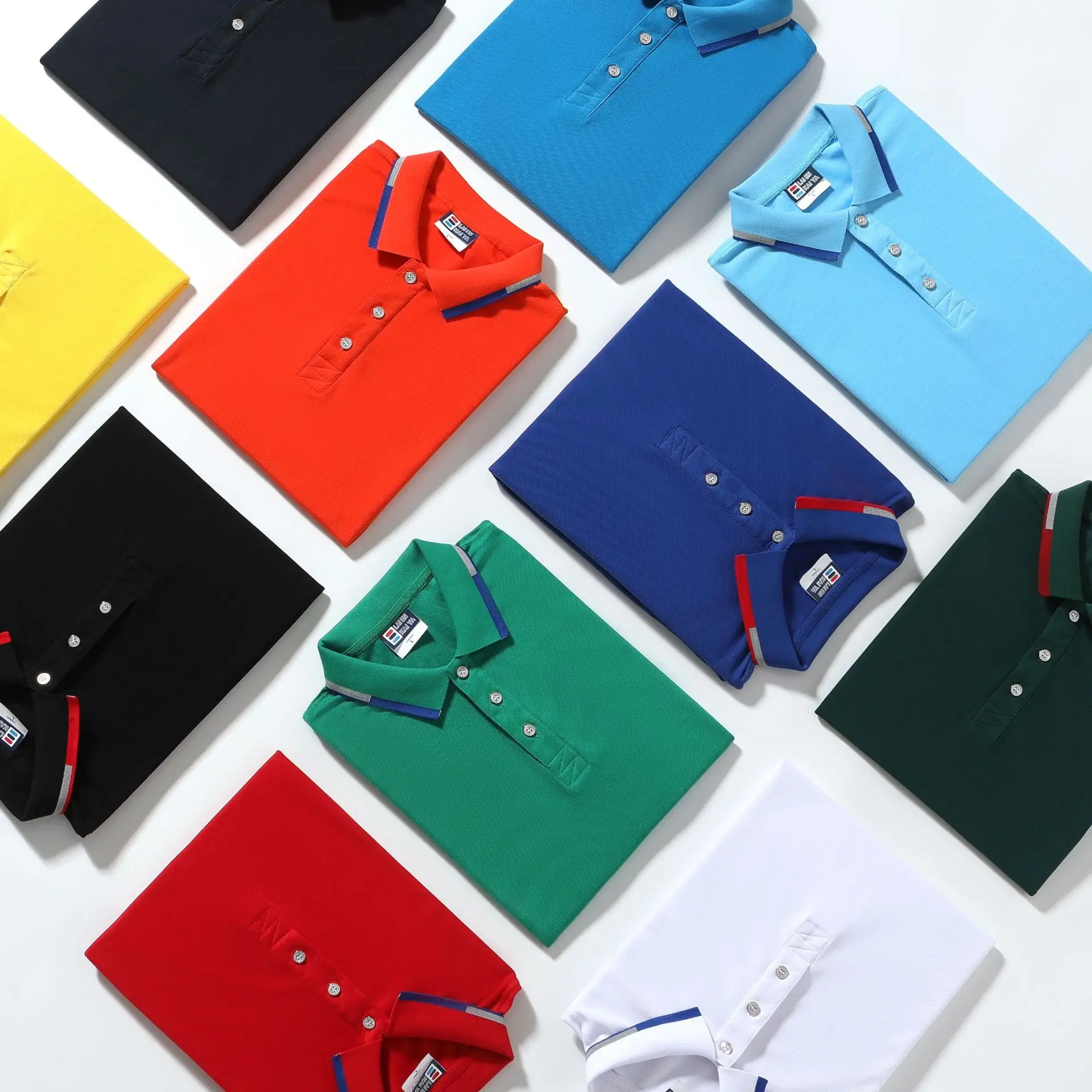 Men's Yellow Polo Shirt Business Casual Reflective Lapel