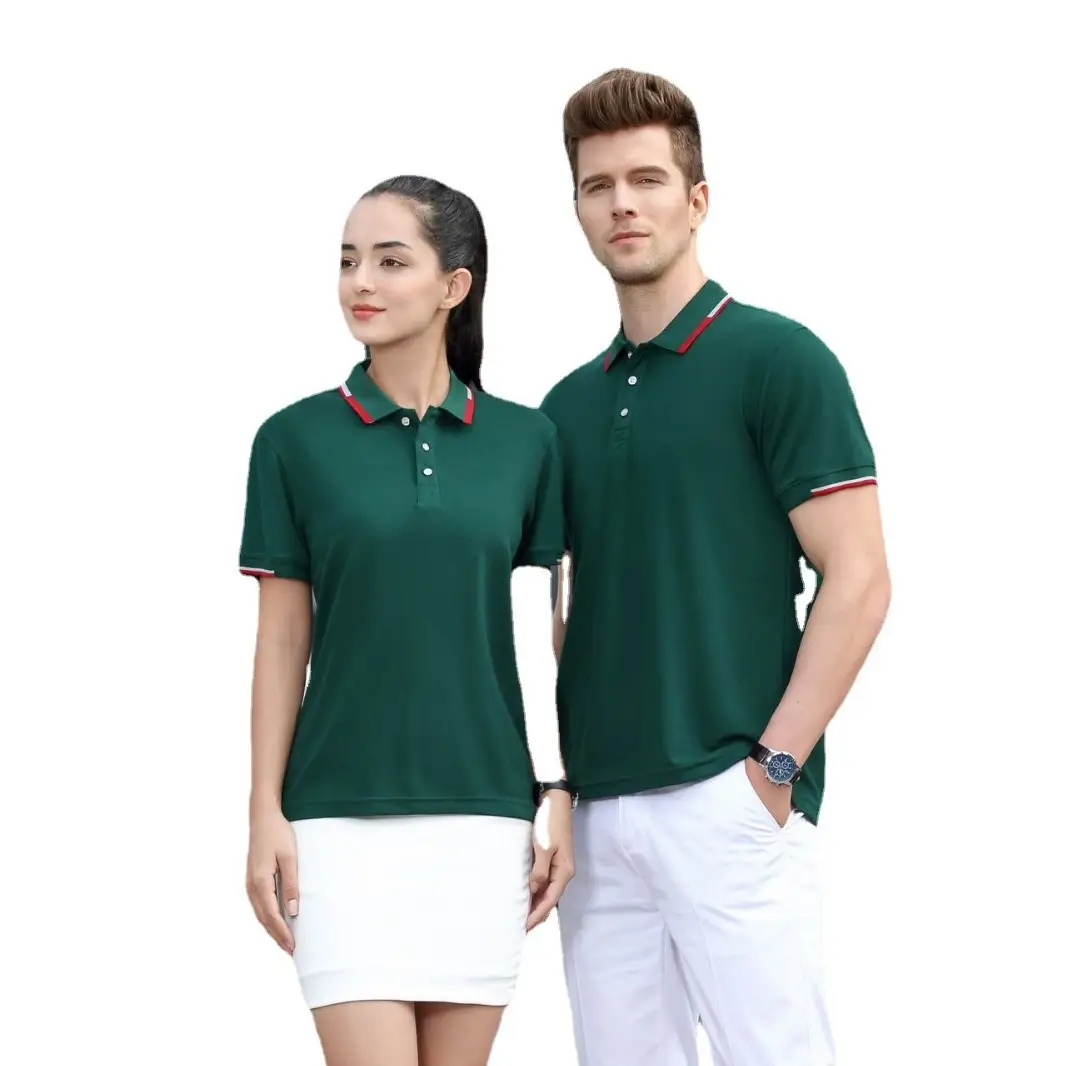 Men's Yellow Polo Shirt Business Casual Reflective Lapel
