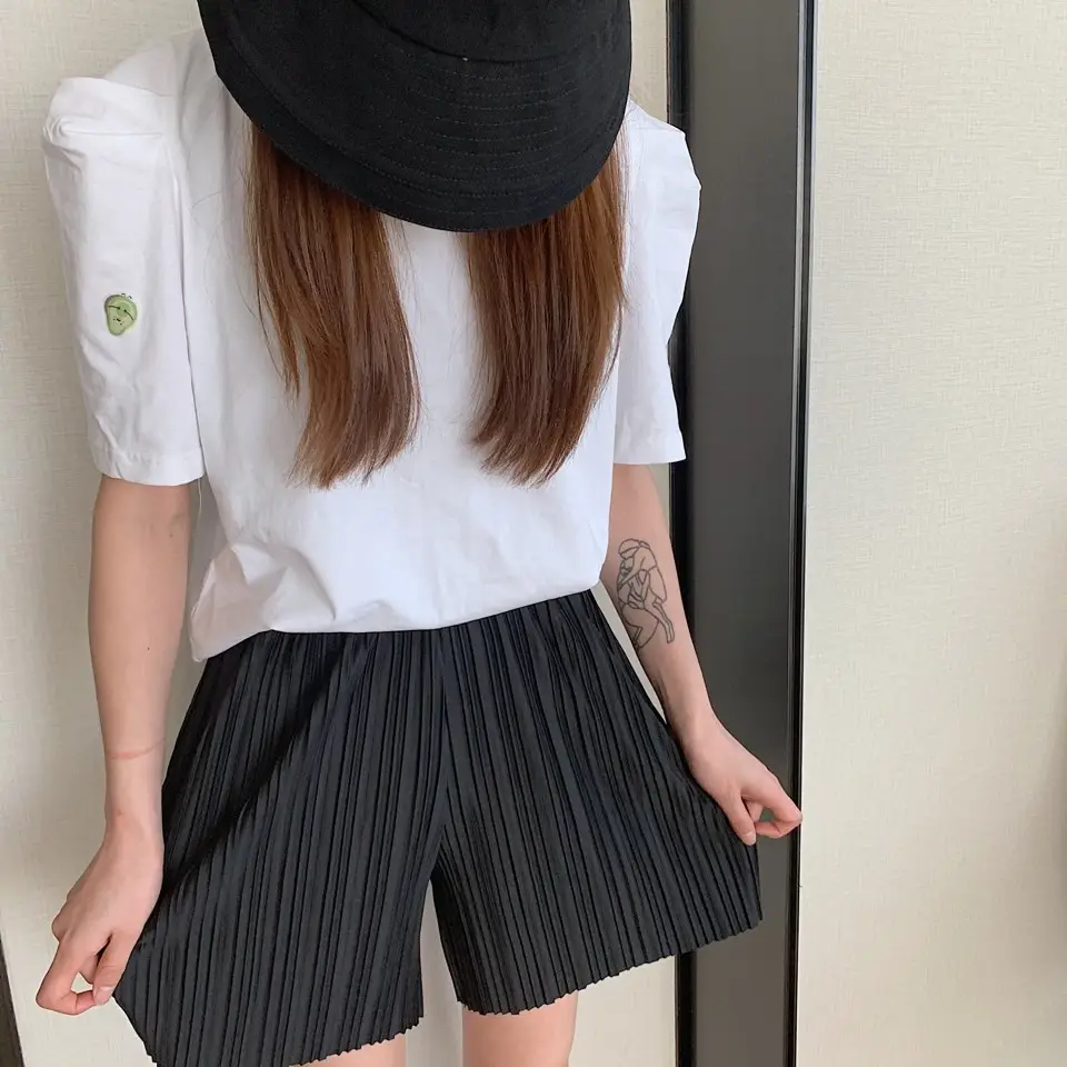 2025 Slim Drape Noodle Pants Pleated Chiffon Long