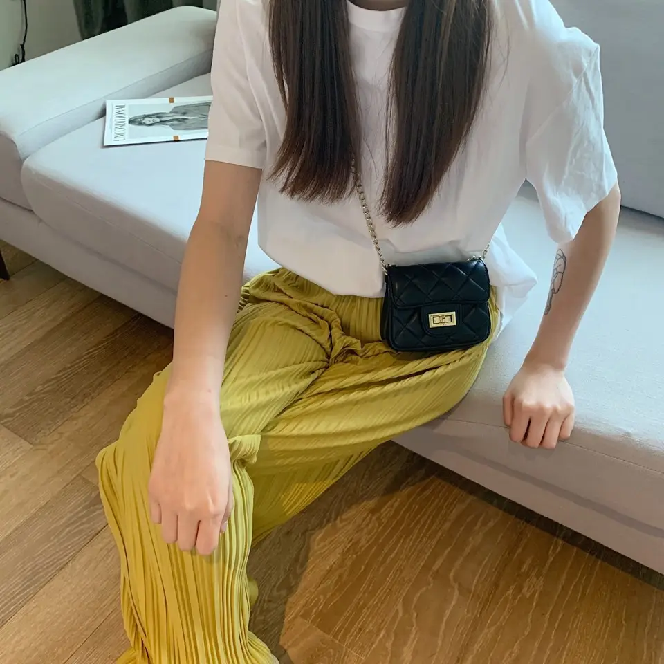2025 Slim Drape Noodle Pants Pleated Chiffon Long