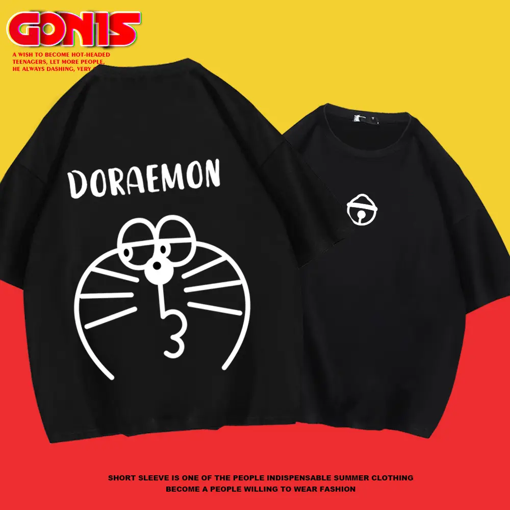 Doraemon T-Shirt White Cotton Short Sleeve Men Women - Image 7