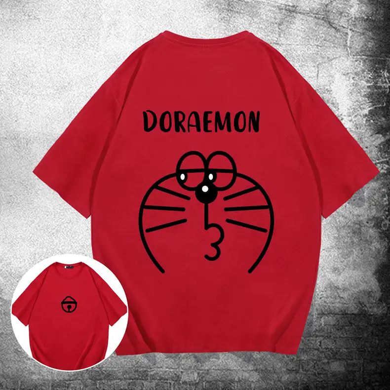 Doraemon T-Shirt White Cotton Short Sleeve Men Women - Image 10