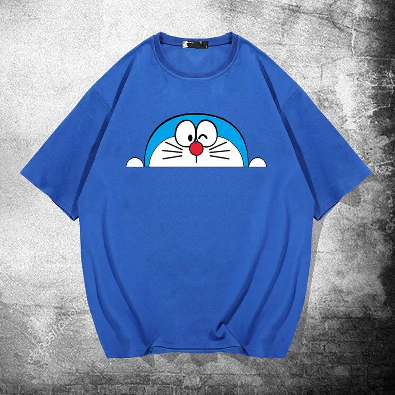 Doraemon Cotton T-Shirt Black Loose Fit - Image 11