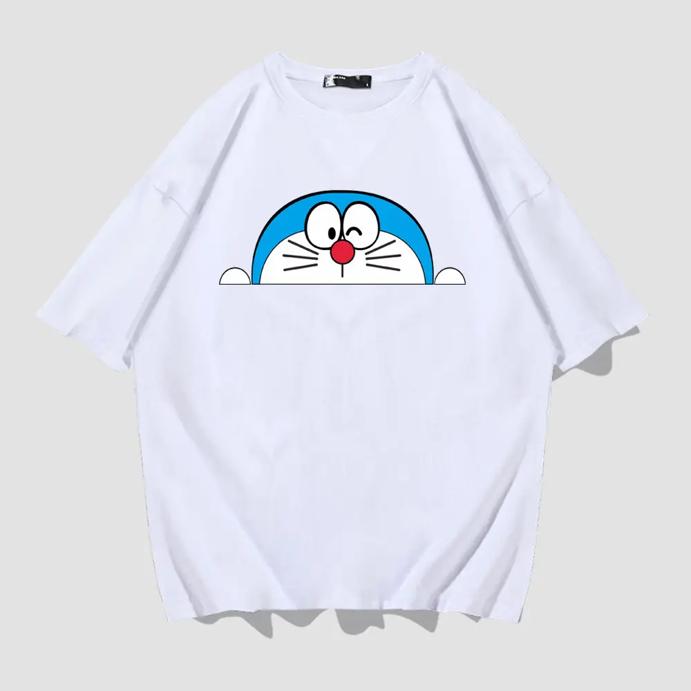 Doraemon Cotton T-Shirt Black Loose Fit - Image 2