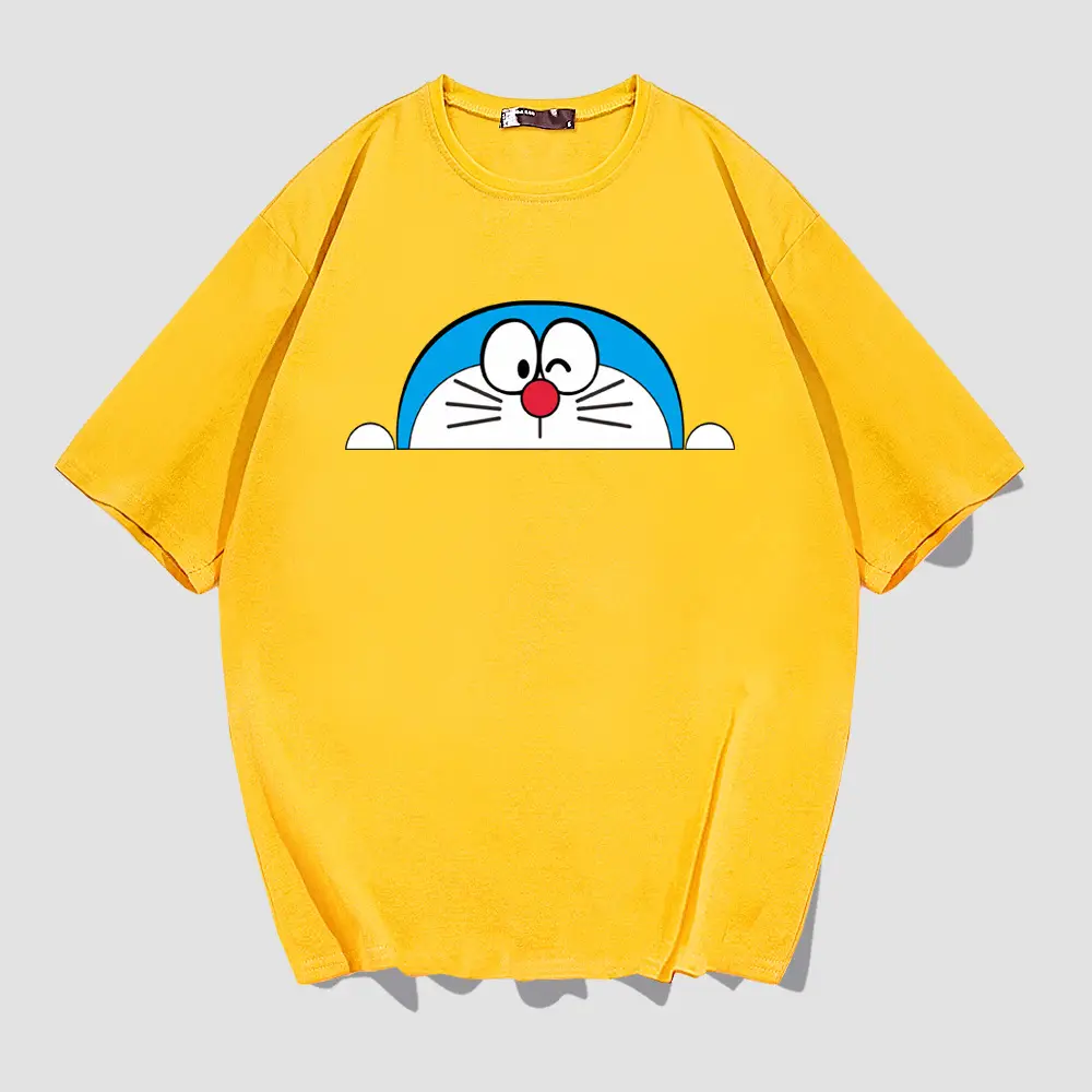 Doraemon Cotton T-Shirt Black Loose Fit - Image 3