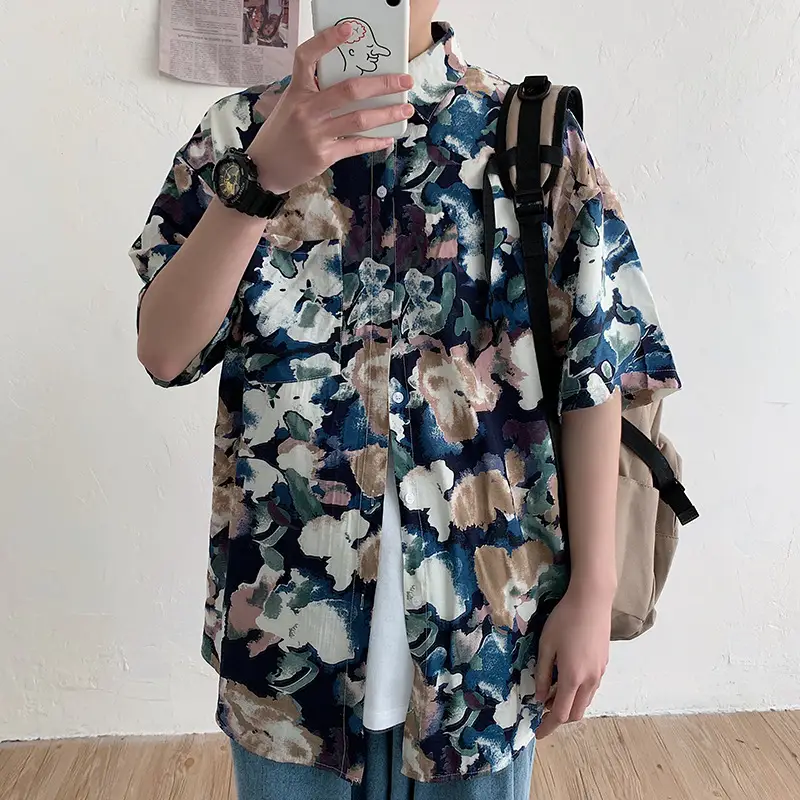 2025 Men's Floral Camo Short Sleeve Shirt - Image 9
