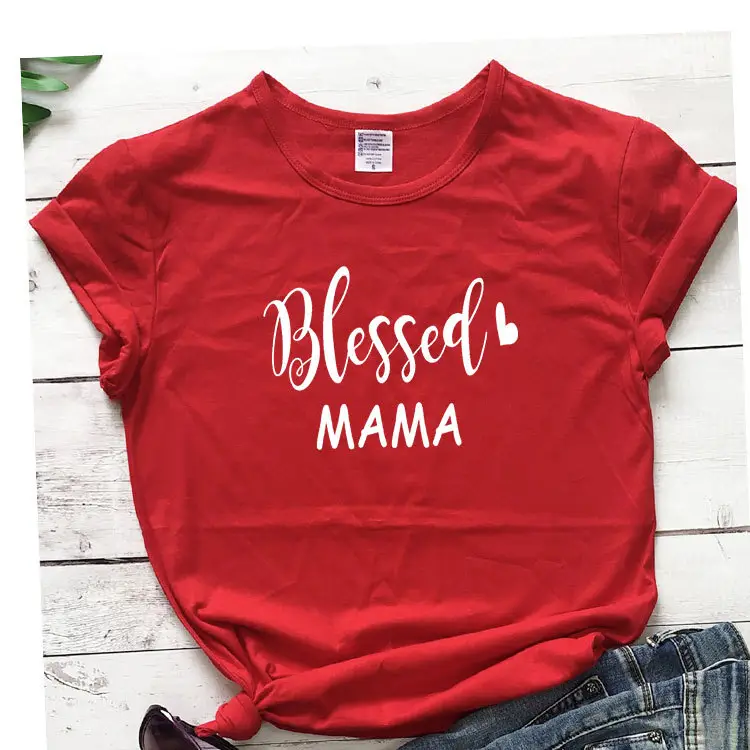 Blessed Mama Short Sleeve T-Shirt Grey - Image 2