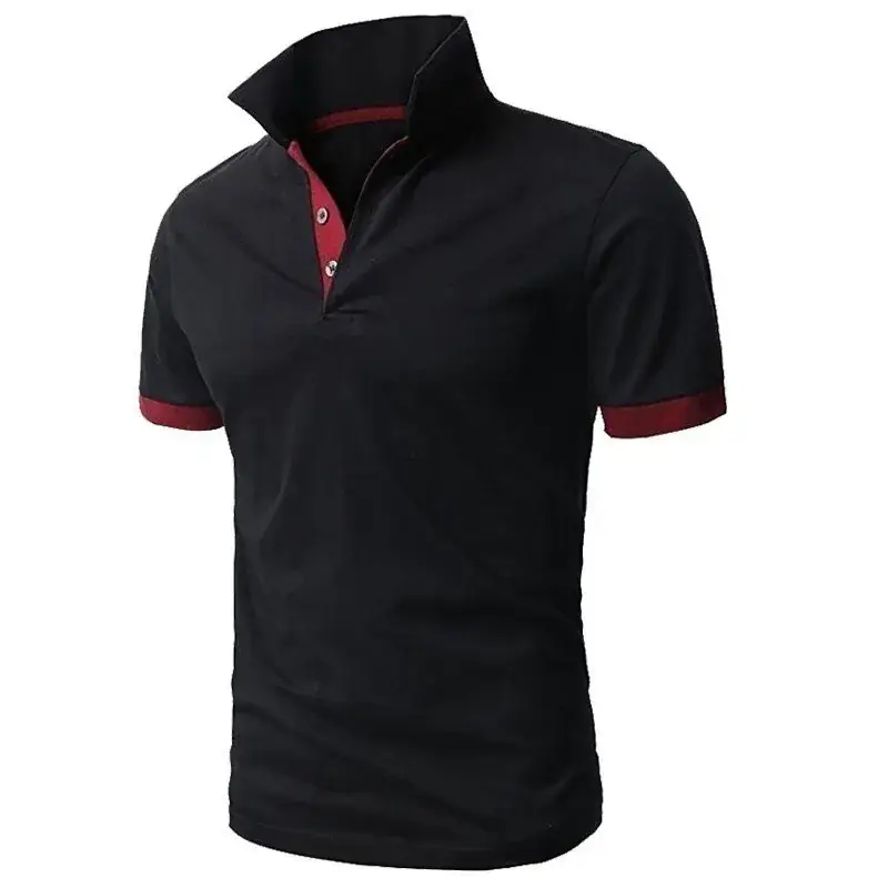Men's White Polo Shirt with Black Trim - Image 4