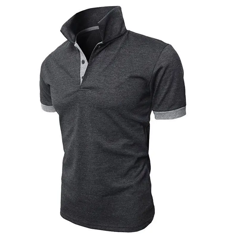 Men's White Polo Shirt with Black Trim — feature 3