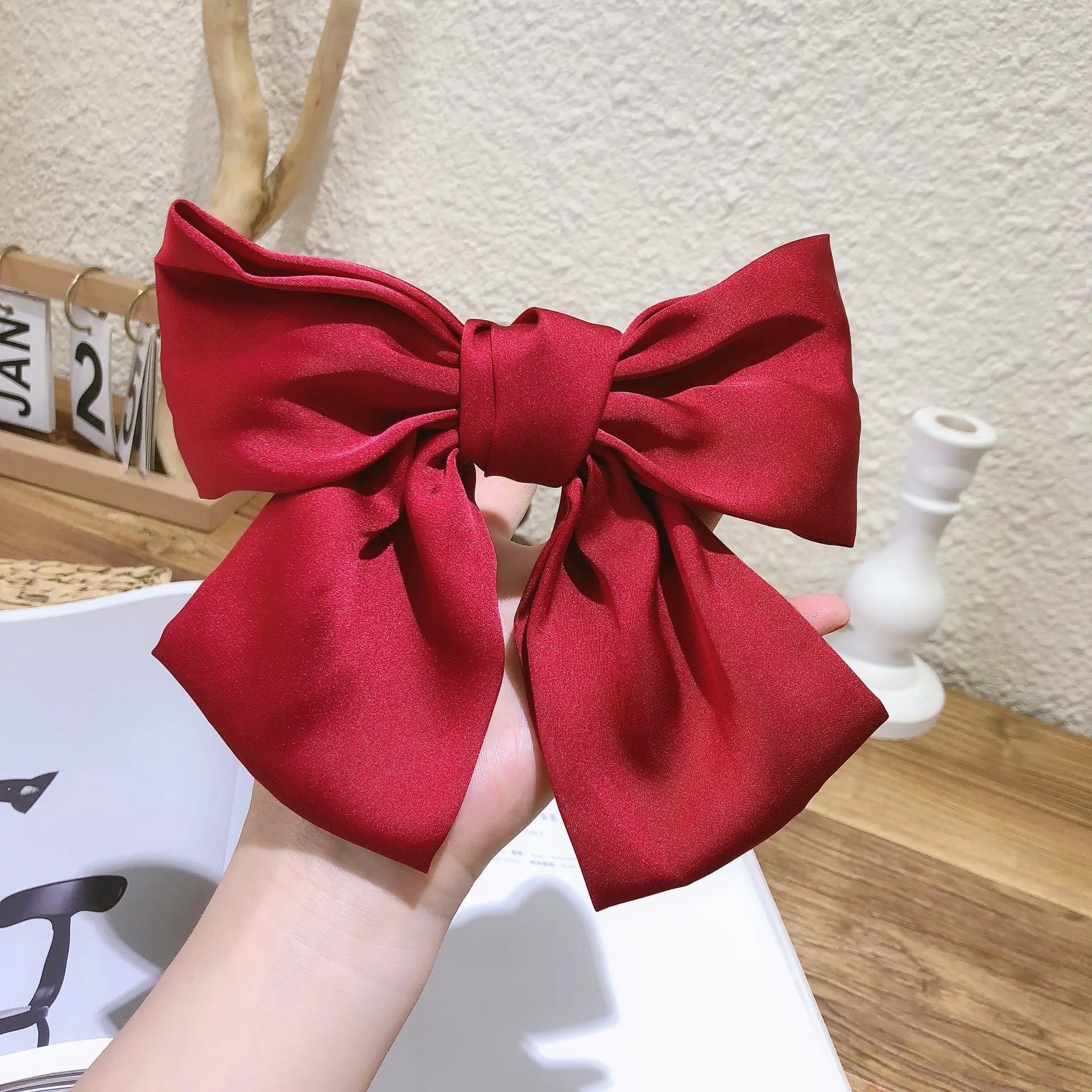 Red Japanese Hairpin Bow Hair Clip for Girls