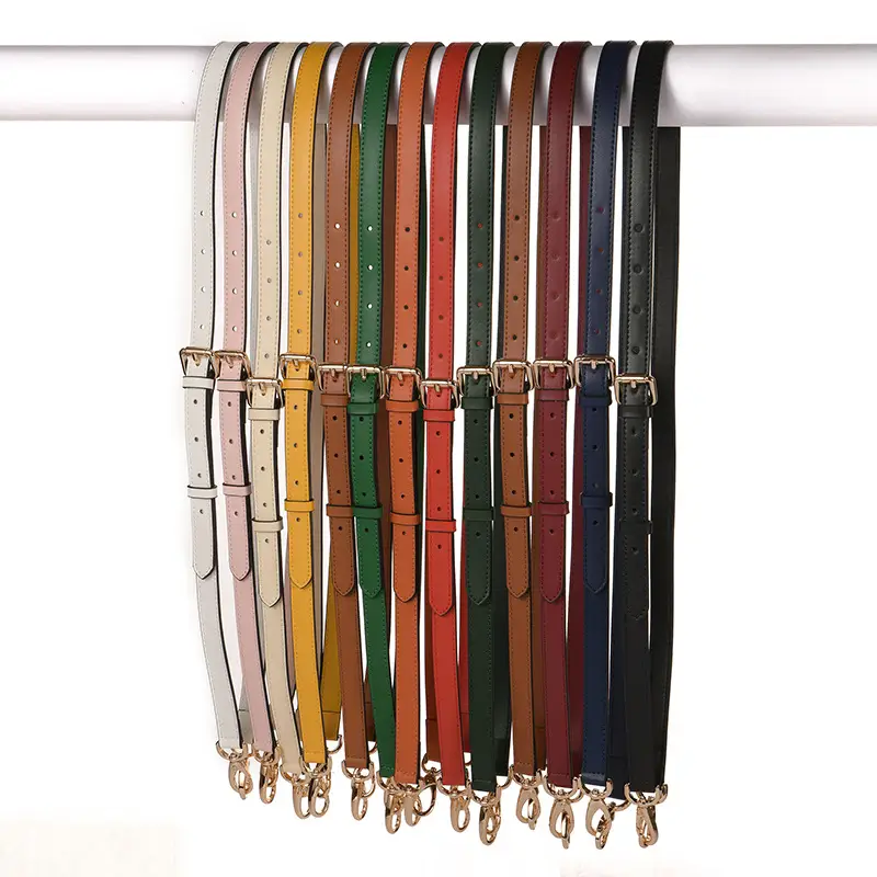 Black Leather Crossbody Strap with Gold Buckle - Image 161