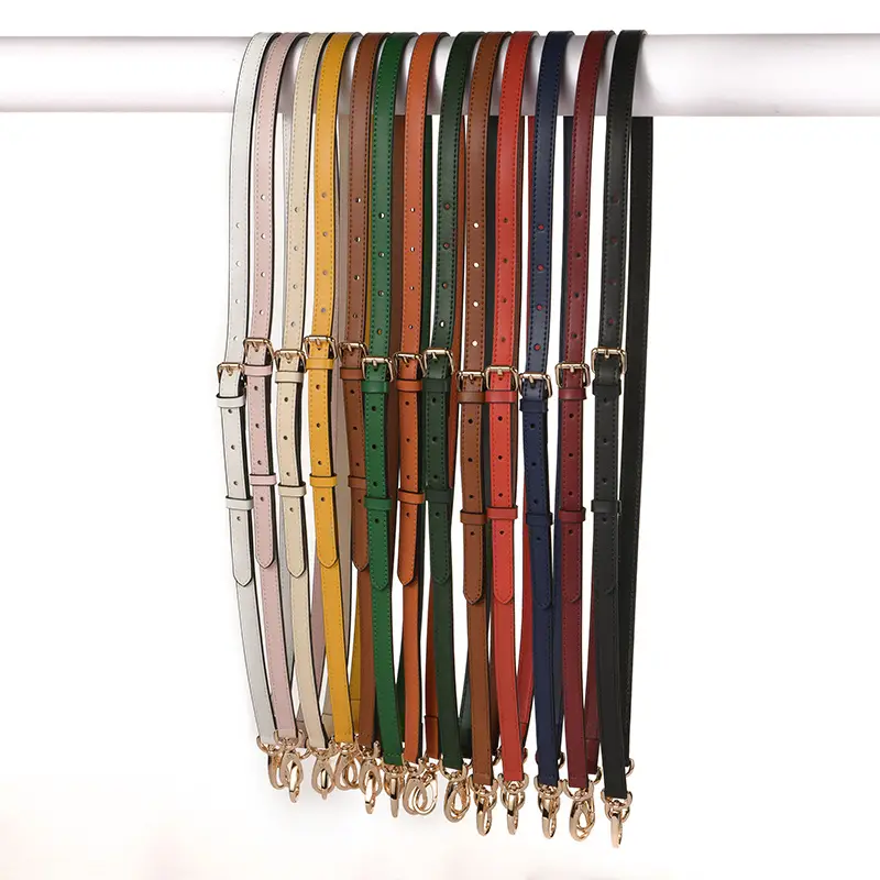 Black Leather Crossbody Strap with Gold Buckle - Image 162