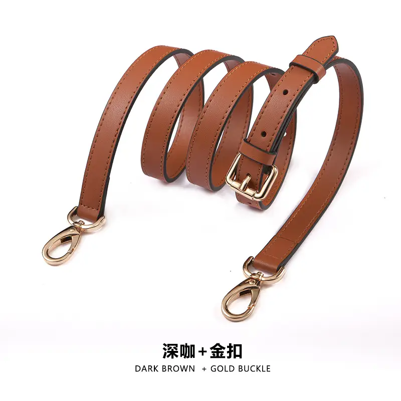 A- 1 plain dark brown gold buckle (153#)