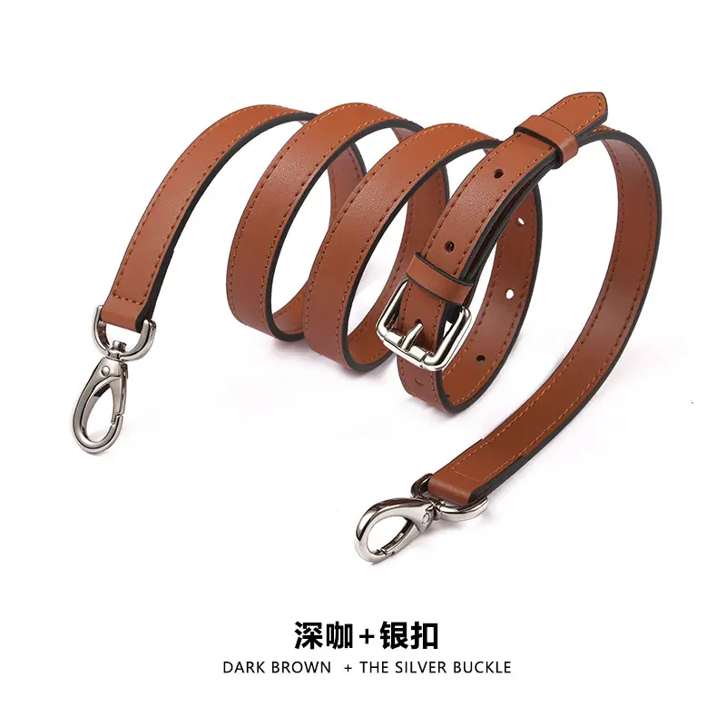 A- 1 plain dark brown silver buckle (153#)