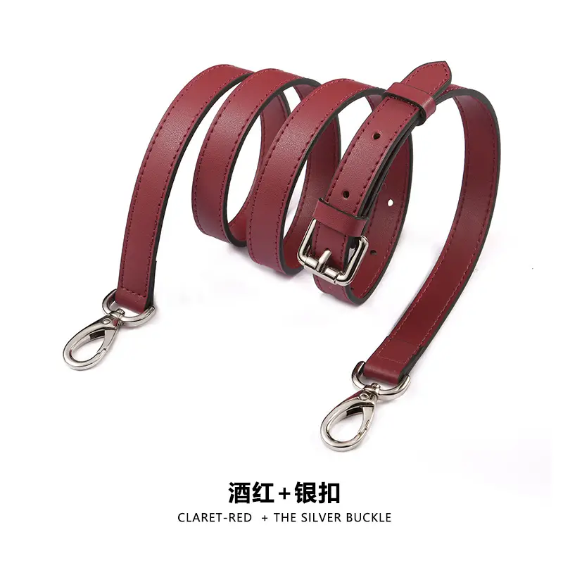 A- 1 plain wine red silver buckle (153#)