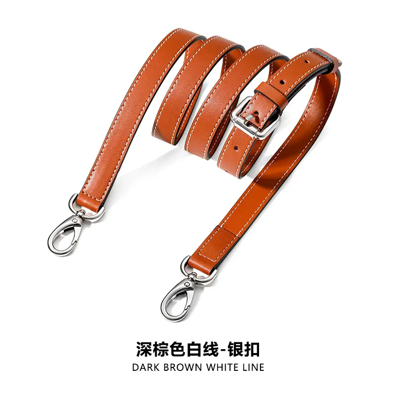 Black Leather Crossbody Strap with Gold Buckle - Image 157