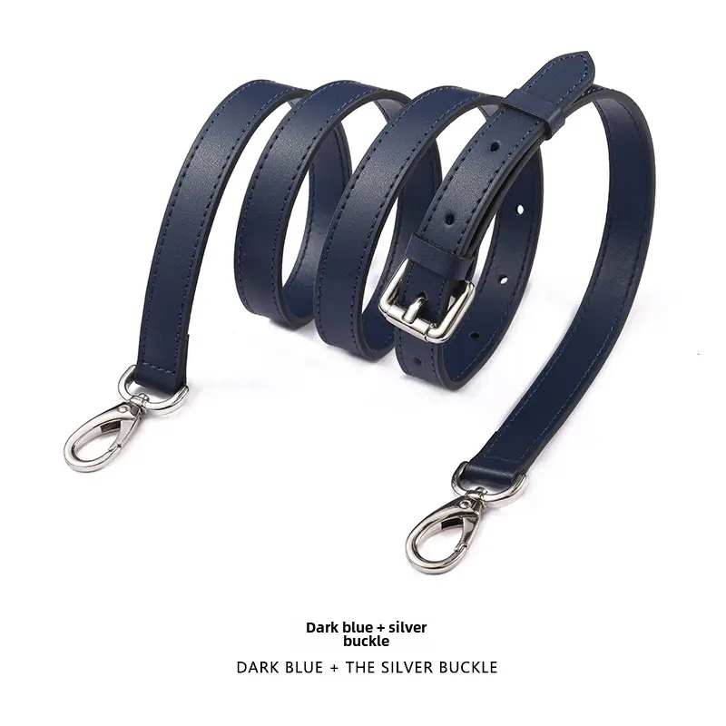 Black Leather Crossbody Strap with Gold Buckle - Image 97
