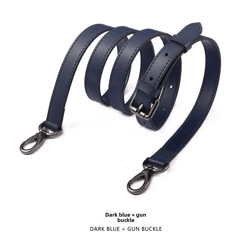 Black Leather Crossbody Strap with Gold Buckle - Image 101