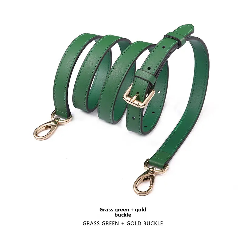 Black Leather Crossbody Strap with Gold Buckle - Image 117