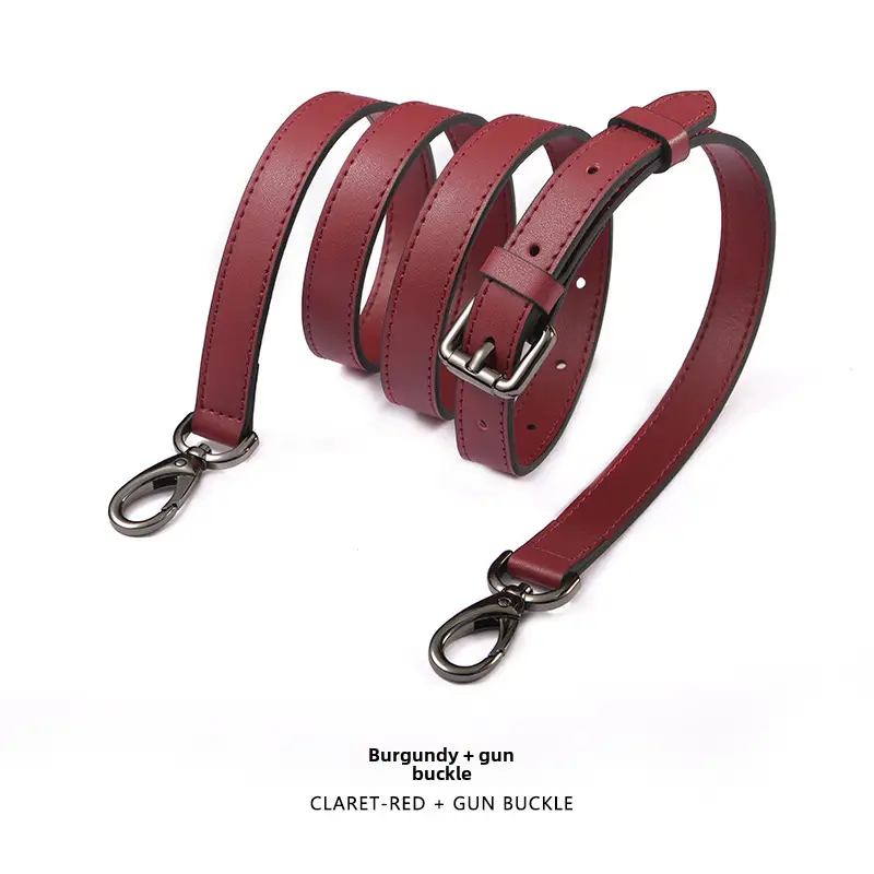 Black Leather Crossbody Strap with Gold Buckle - Image 135