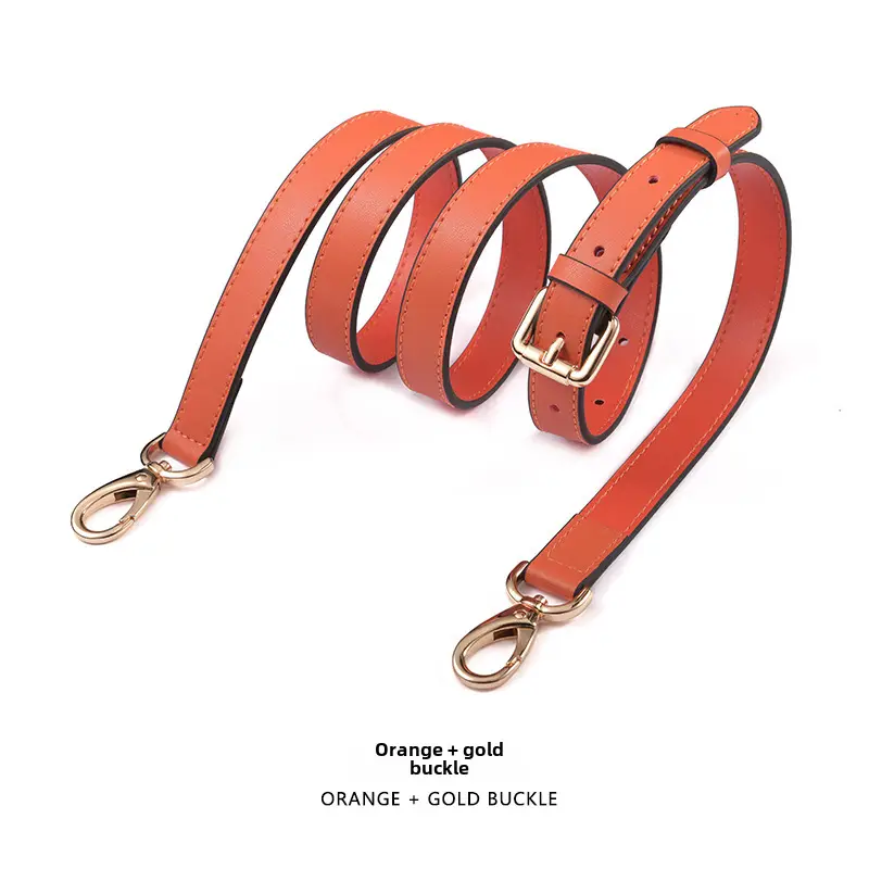 Black Leather Crossbody Strap with Gold Buckle - Image 140