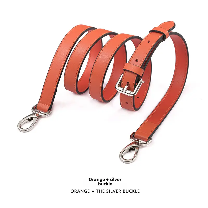 Black Leather Crossbody Strap with Gold Buckle - Image 144