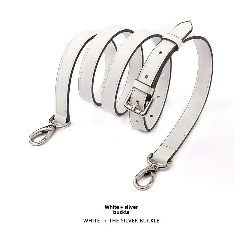 Black Leather Crossbody Strap with Gold Buckle - Image 18
