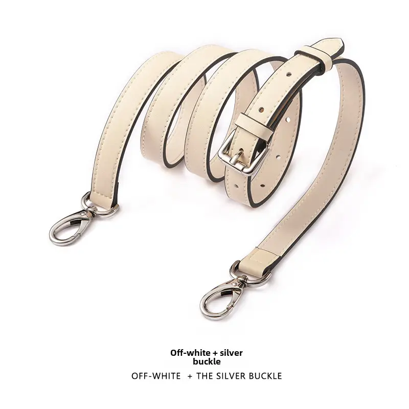 Black Leather Crossbody Strap with Gold Buckle - Image 30