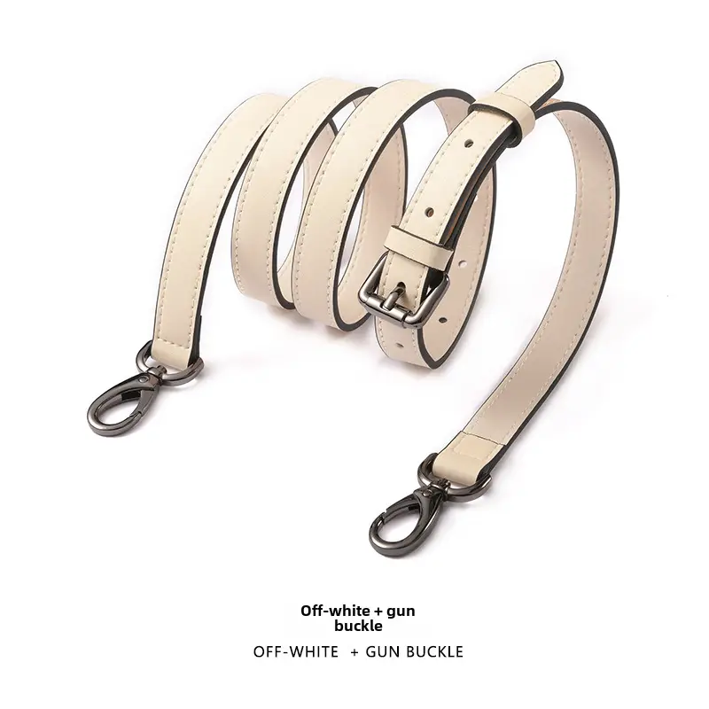 Black Leather Crossbody Strap with Gold Buckle - Image 33