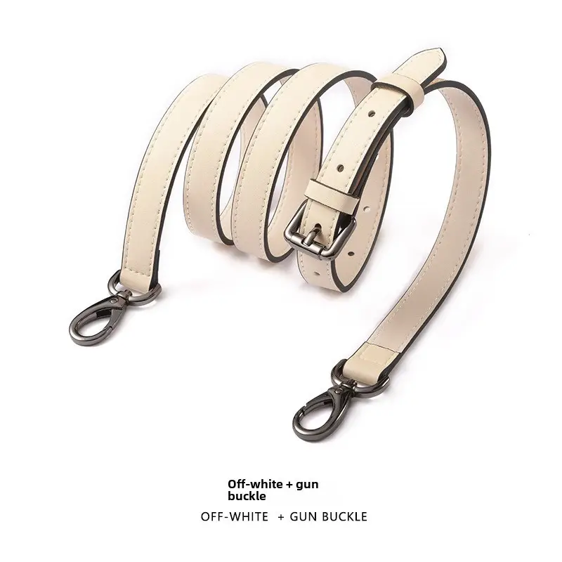 Black Leather Crossbody Strap with Gold Buckle - Image 34