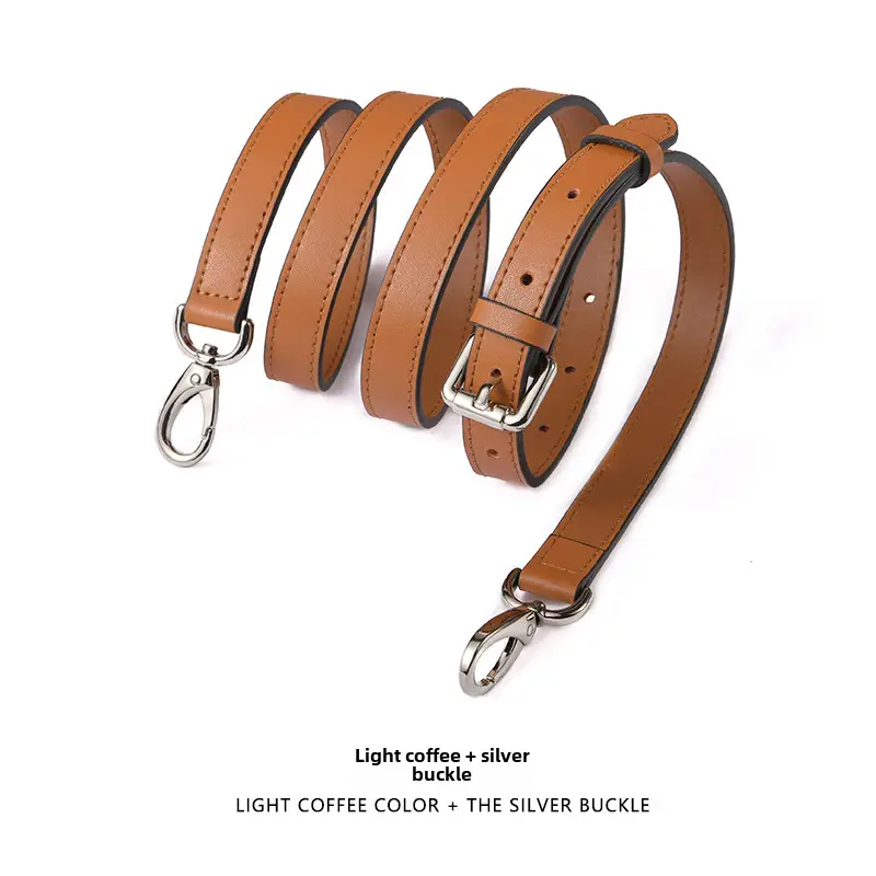 Black Leather Crossbody Strap with Gold Buckle - Image 65