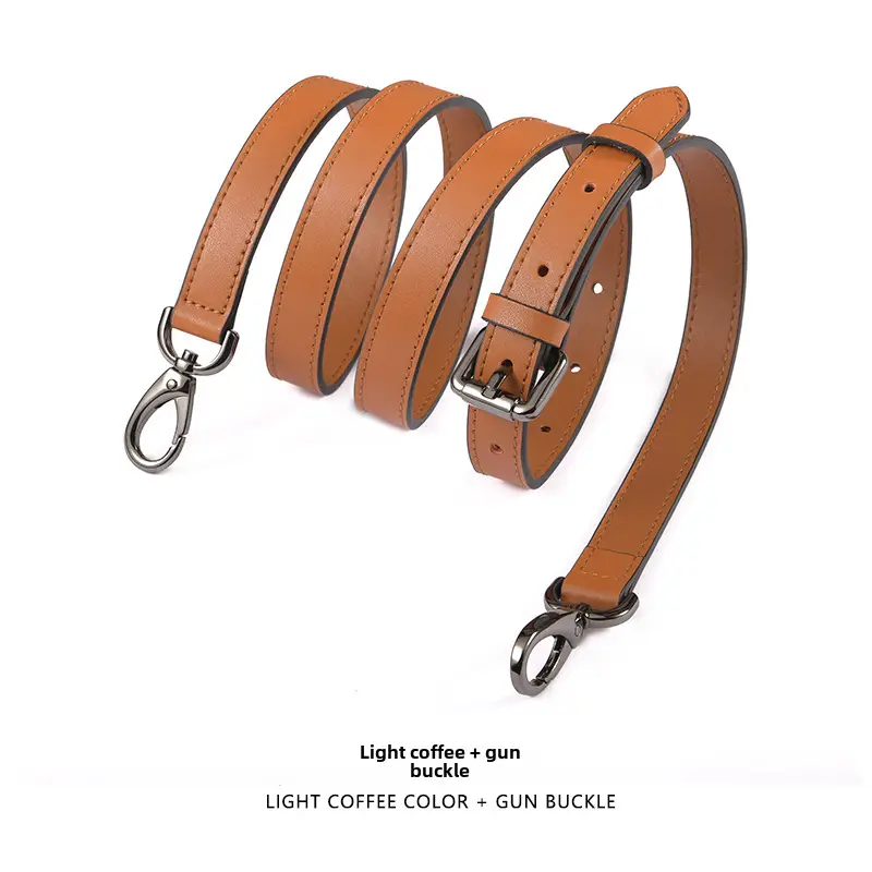Black Leather Crossbody Strap with Gold Buckle - Image 66