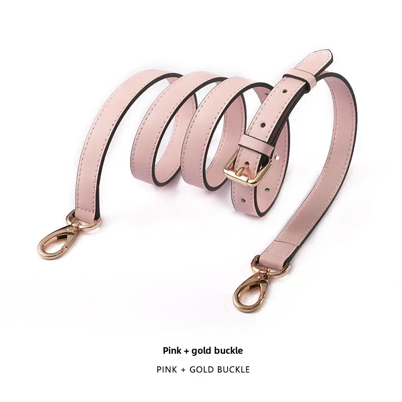 Black Leather Crossbody Strap with Gold Buckle - Image 70