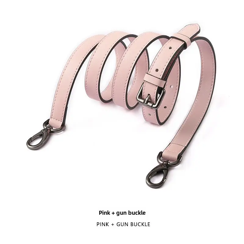 Black Leather Crossbody Strap with Gold Buckle - Image 78