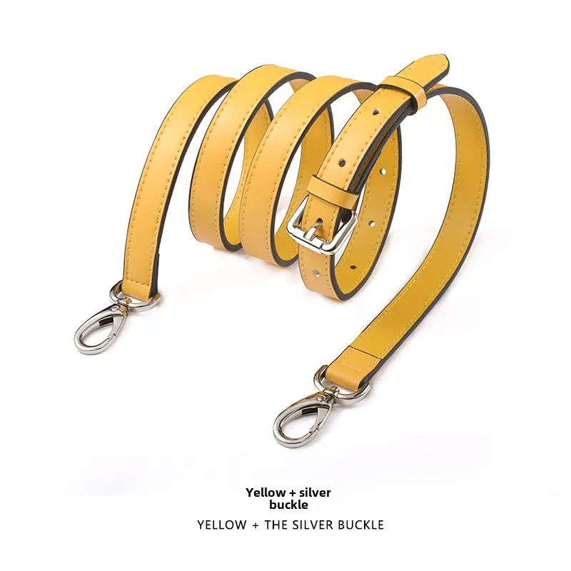 Black Leather Crossbody Strap with Gold Buckle - Image 84