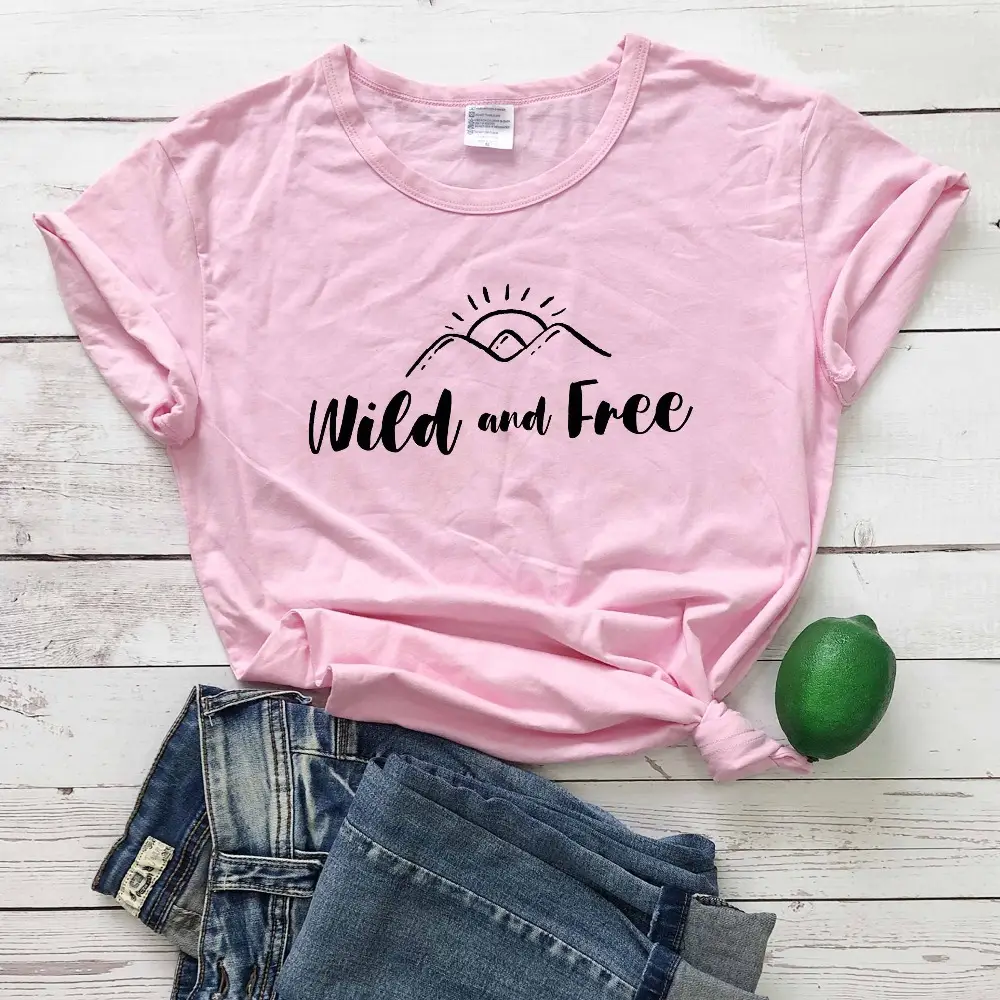 Wild and Free Grey T-Shirt Short Sleeve - Image 5