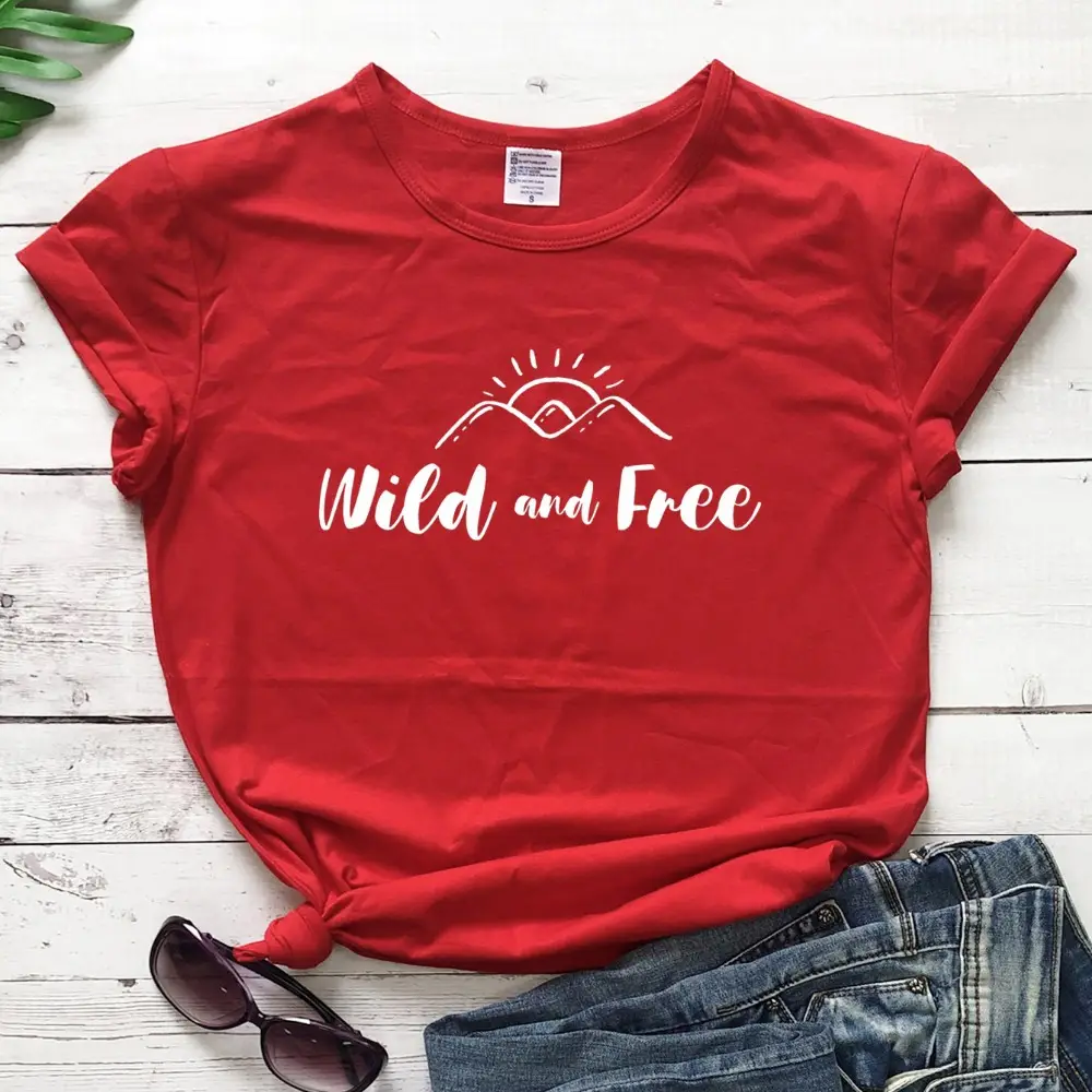 Wild and Free Grey T-Shirt Short Sleeve - Image 6
