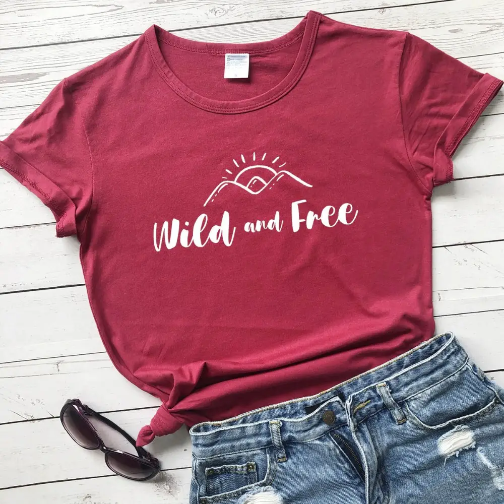 Wild and Free Grey T-Shirt Short Sleeve - Image 8