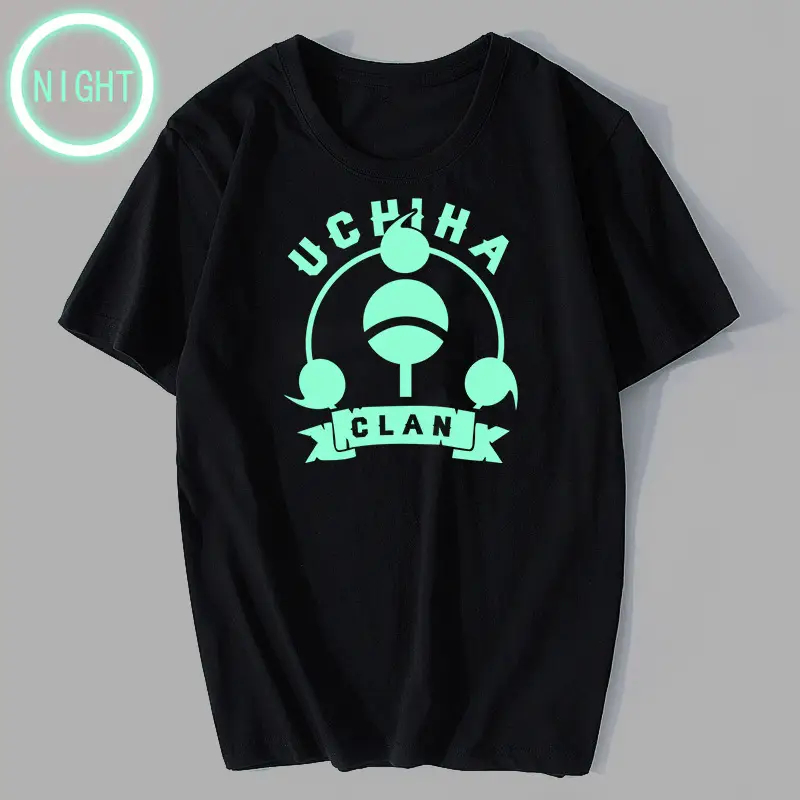 Naruto Sasuke T-Shirt Black Day Night Glow - Image 4