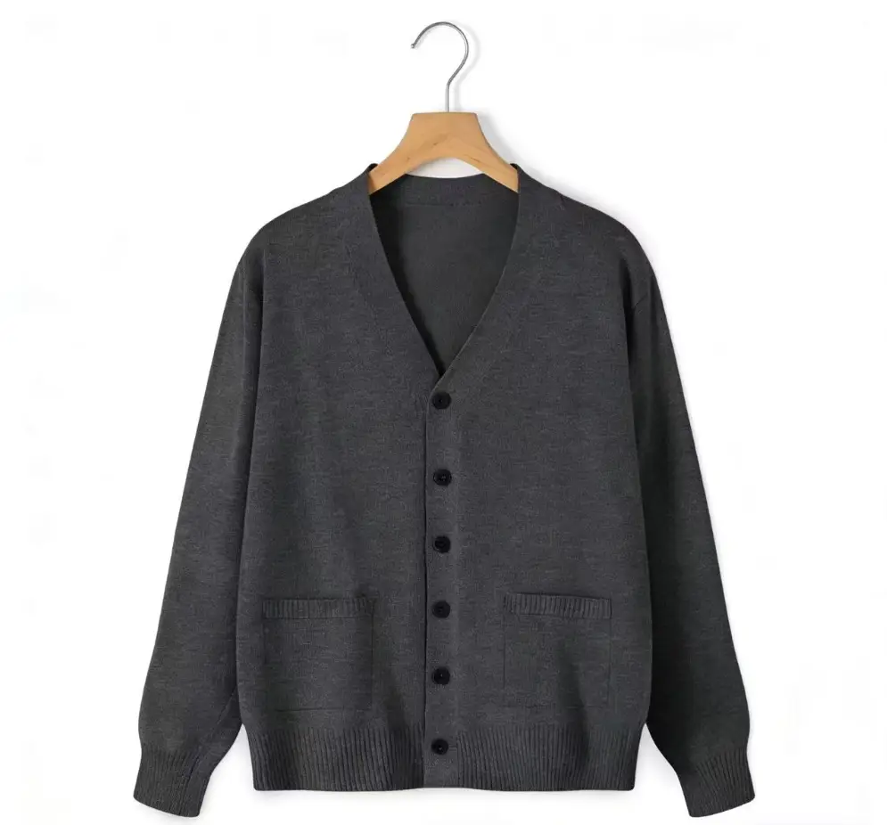 Pink Long Sleeve Knit V Neck Cardigan for Girls