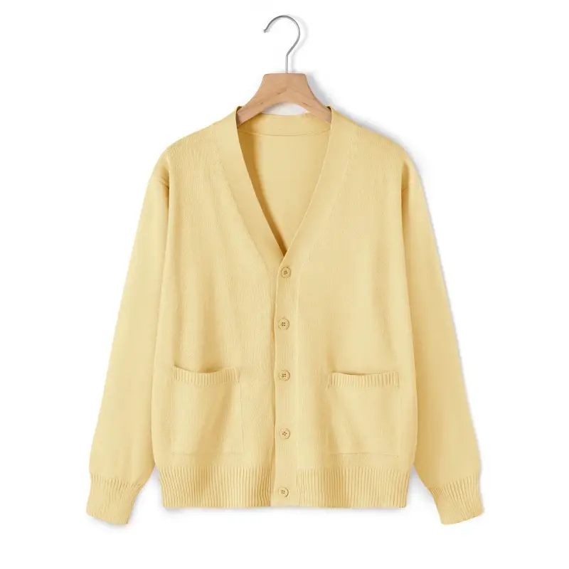 Pink Long Sleeve Knit V Neck Cardigan for Girls