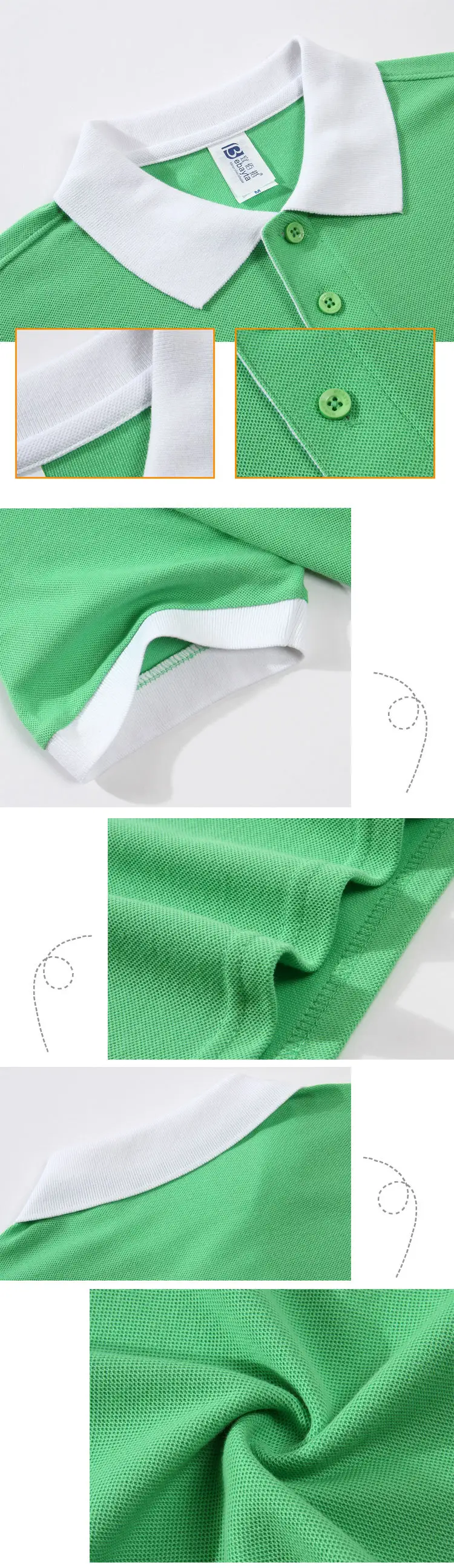 2020 Summer Blue Polo T-Shirt with White Collar — feature 27
