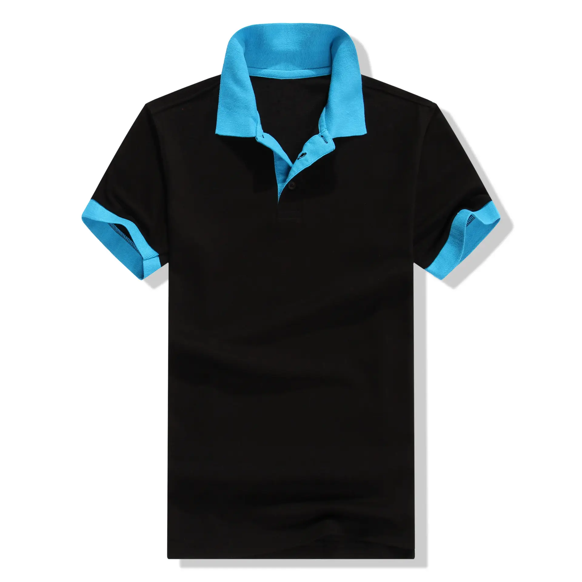 2020 Summer Blue Polo T-Shirt with White Collar - Image 3