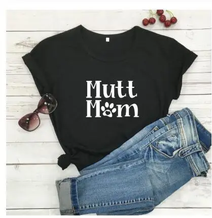 Mutt Mom Printed Pink T-Shirt Short Sleeve