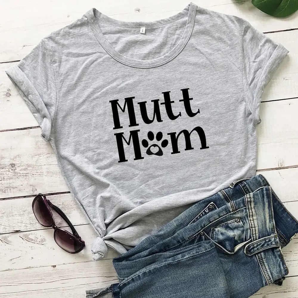Mutt Mom Printed Pink T-Shirt Short Sleeve