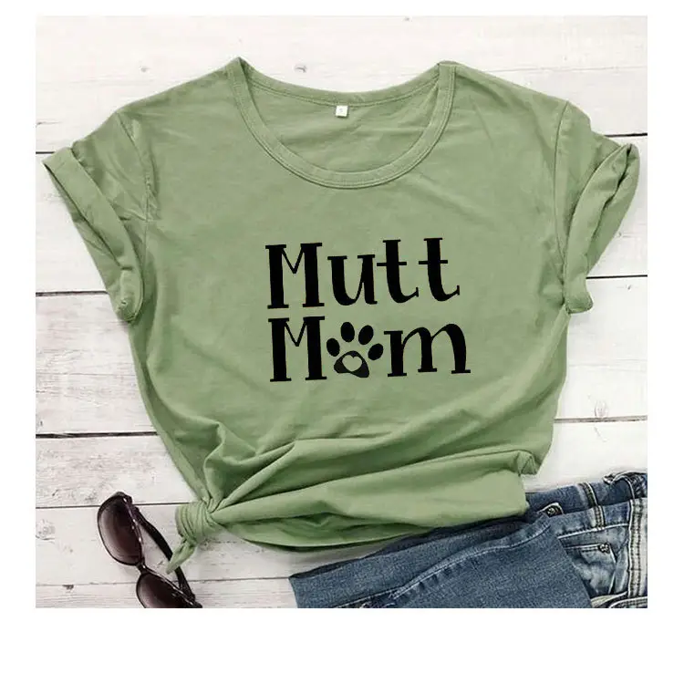 Mutt Mom Printed Pink T-Shirt Short Sleeve