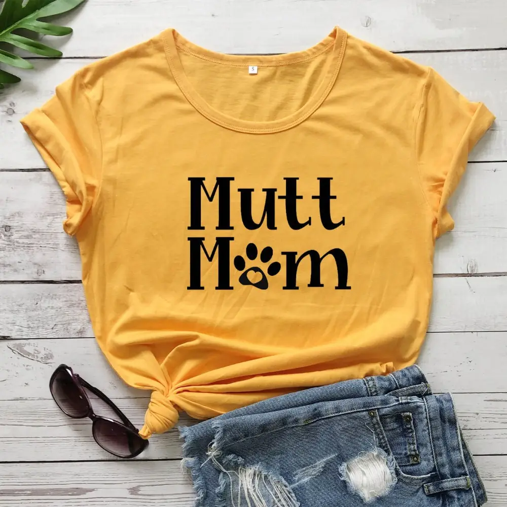 Mutt Mom Printed Pink T-Shirt Short Sleeve