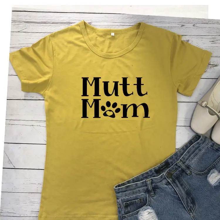 Mutt Mom Printed Pink T-Shirt Short Sleeve
